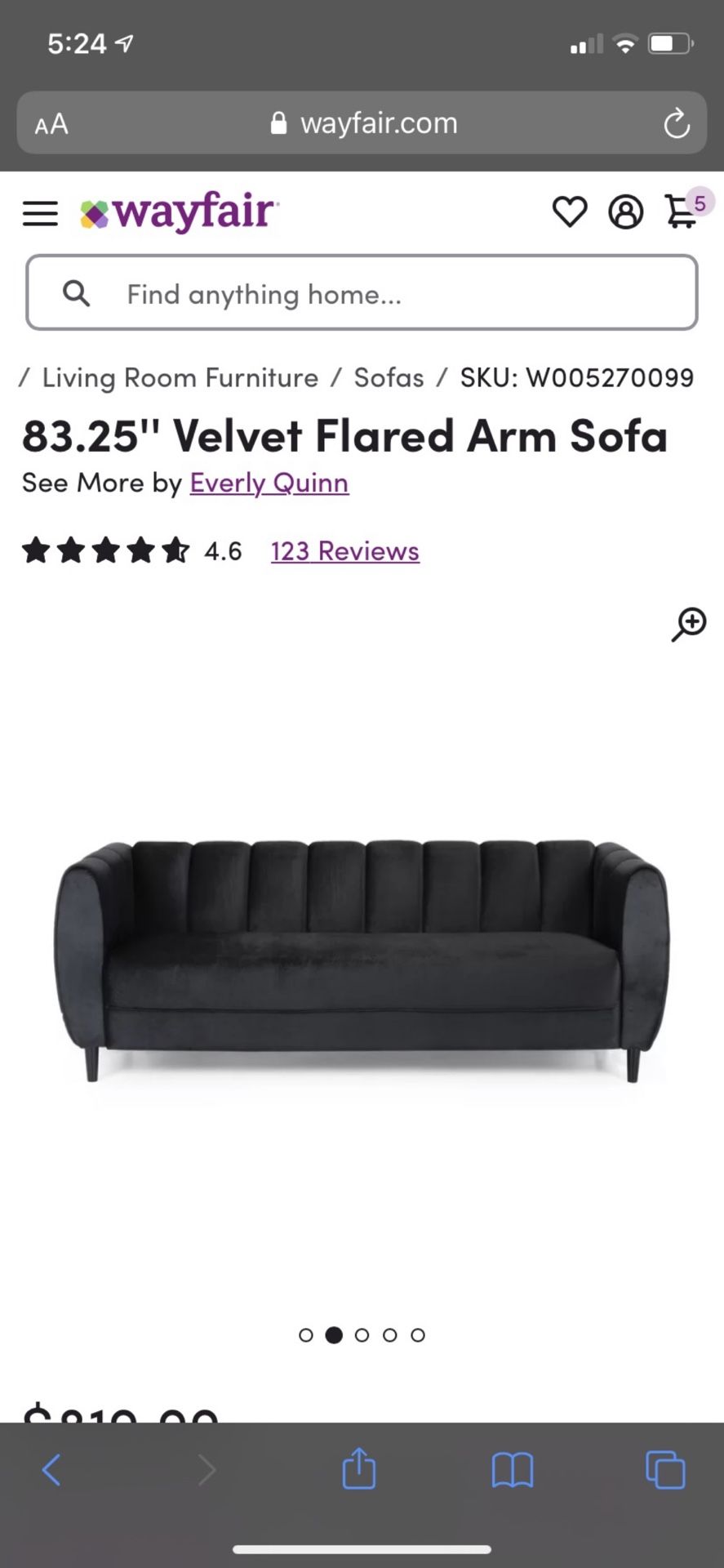 Black Velvet couch