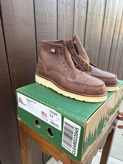 Danner BULL RUN MOC TOE BROWN STEEL TOES SIZE 9.5D