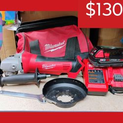 Milwaukee Grinder Set with Battery, Charger and Bag