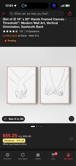 Wall decor $35 each pair