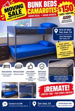 🔥 MOVING SALE / VENTA POR MUDANZA – BUNK BED / CAMAROTE 🔥