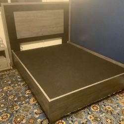 LED Dark Grey Queen Size Bed