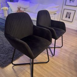 Two Black Dining Chairs