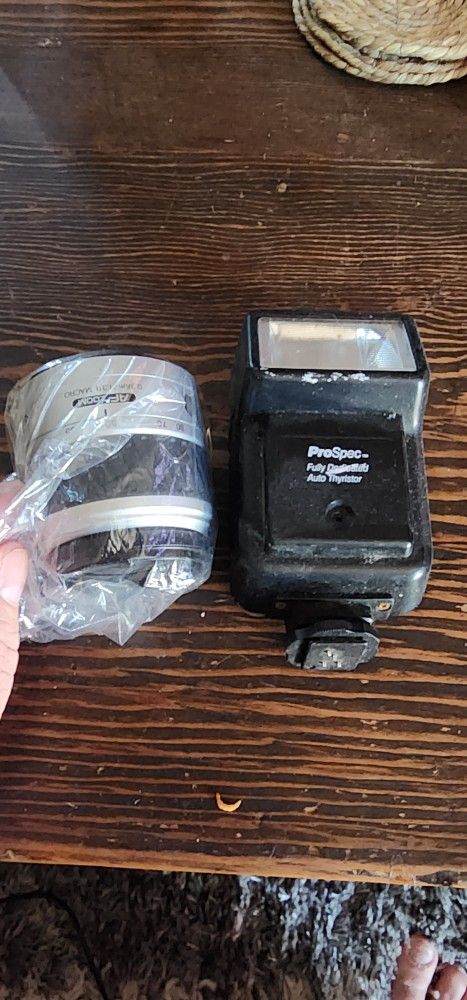 Minolta Camera Lens And Foash For Cameras