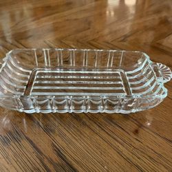 Vintage Anchor Hocking Pressed Glass Serving Dish