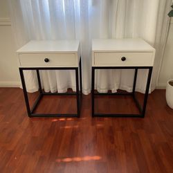 Solid Wood + Metal Side Tables 