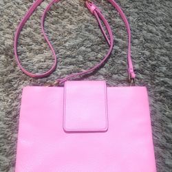 Fossil Purse Crossbody Hot Pink Pebbled Leather Barbie 