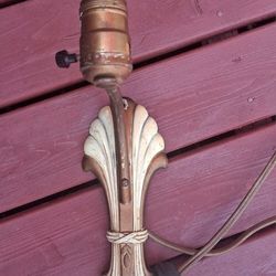 Antique 1930s Hollywood Regency Cast Light Fixture Wall Lamp Aluminum Wall Scones