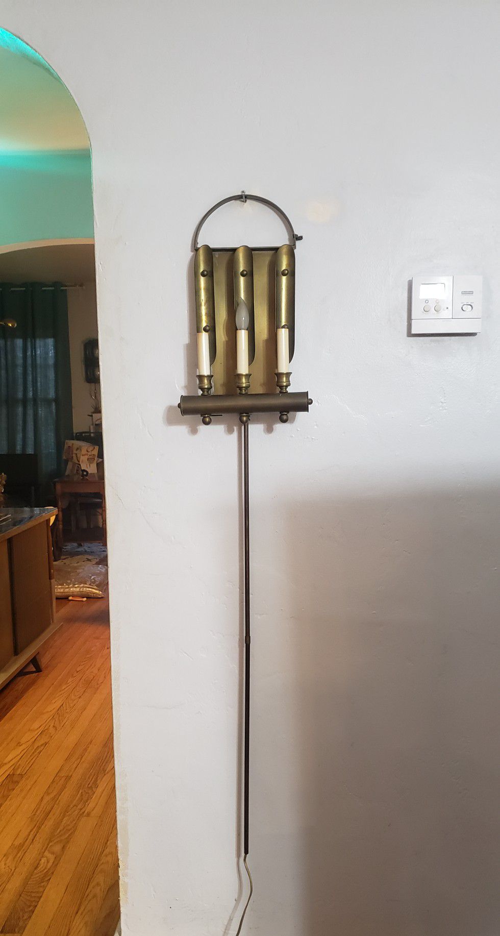 UNIQUE brass industrial Vintage MCM lamp
