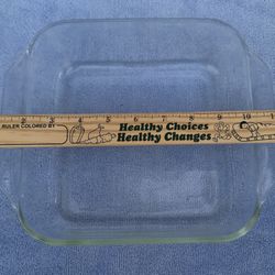 Vintage Pyrex Oven Baking Dish #222 Square Glass Brownie Pan  8"