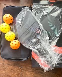 Pickleball Paddles Set of 2/4, USAPA Approved Pickleball Rackets Set, Grip Tapes, Pickle Balls Portable Pickleball Bag Fiberglass Lightweight Pickle B