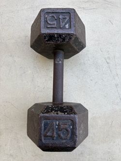 45lb Cast Iron Hex Dumbbell