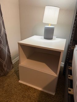 White Nightstand Set with Open Shelf
