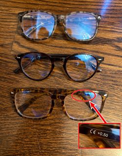3 Pairs Fashion Glasses / Reading Glasses ā Tortoise & Brown Frames