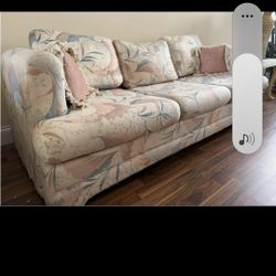 Retro Couch Set/ Pull Out Sofa Bed & Love Seat