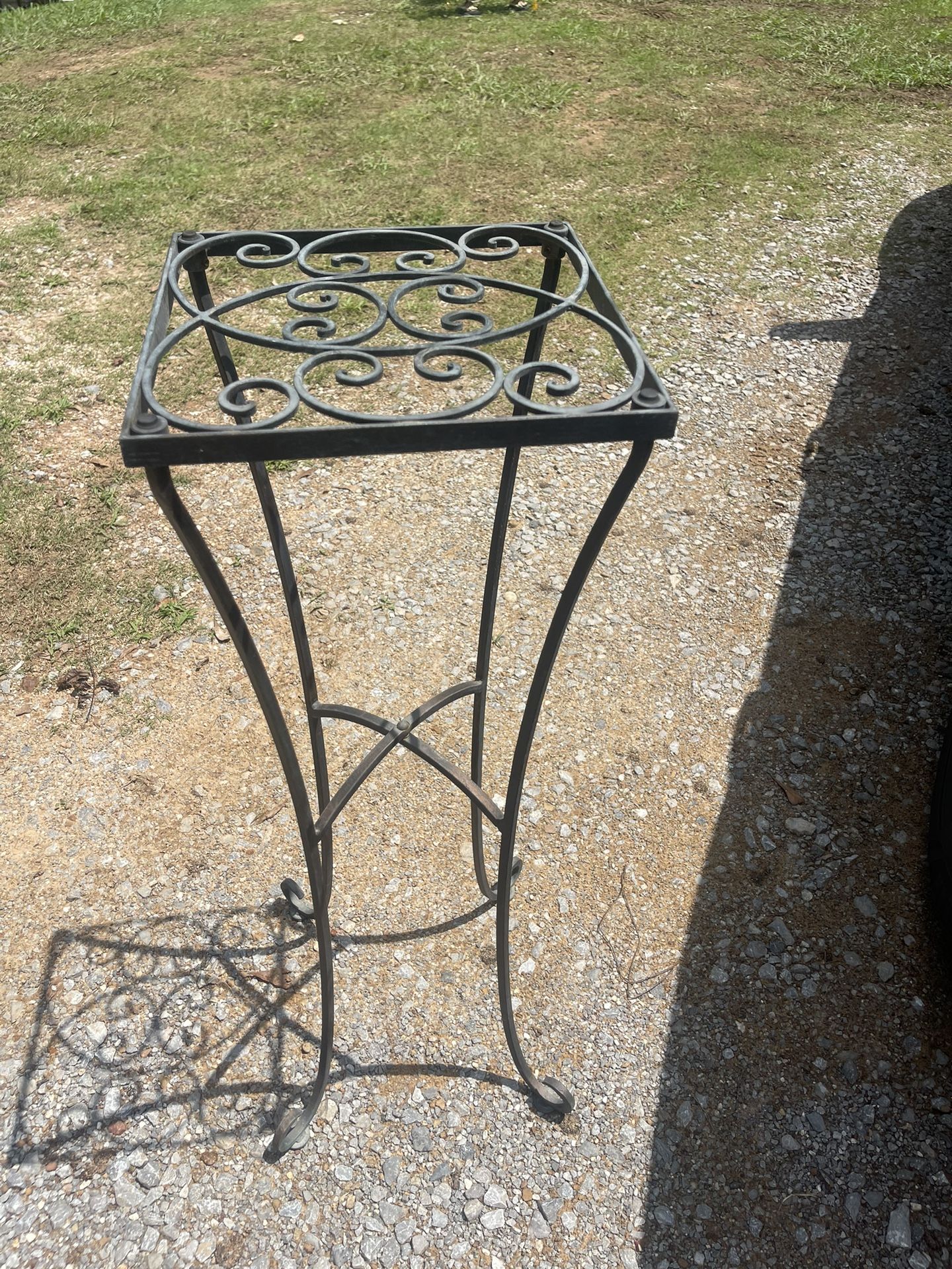Wrought Iron Vintage Plant Stand Heavy