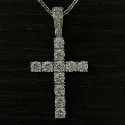 CZ Diamond Cross Pendant with Chain