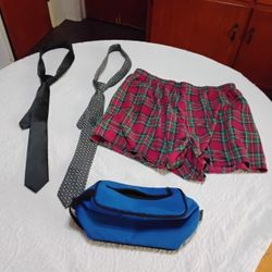 Men's Ties, Shaving Bag, And Hanes Medium All For 