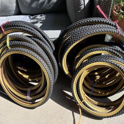 BMX bicycle bike tires 26 24 20” black gumwall X 1.75 all new order 