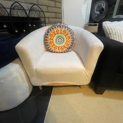 White Barrel Chair