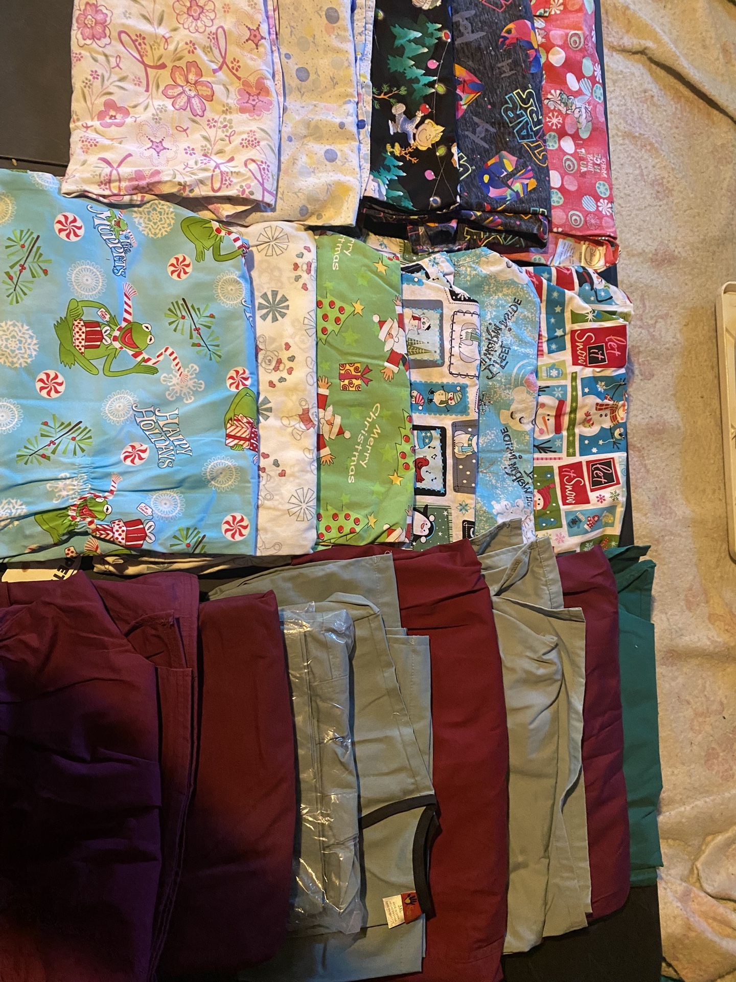 C .. Lot of Scrubs with Prints .. Tops and Bottoms