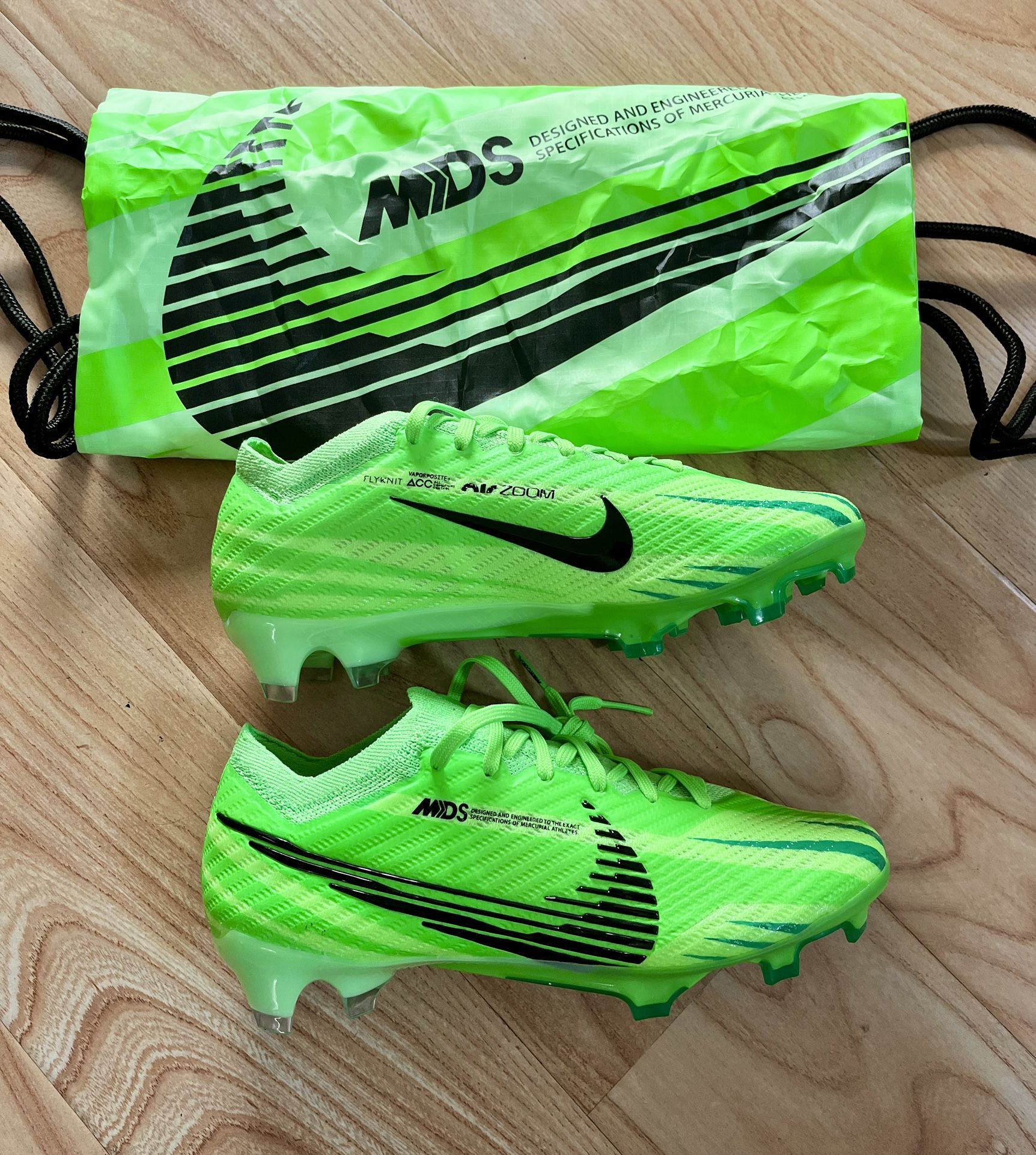 🔥🔥Nike Cristiano Ronaldo Air Zoom ACC Mercurial Dream Speed Vapor 15 Elite Green Strike Soccer Cleats - Size 4