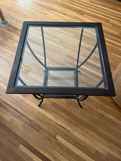 Modern Glass Metal End Table