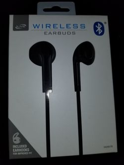 1/2 iLive Bluetooth Wireless Earbuds with In-Line Volume/Controls, Black