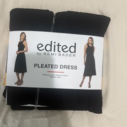 Women’s Edited by Remi Bader Black Pleated Dress brand new 