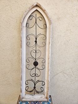 Arched Wood & Iron Wall Panel