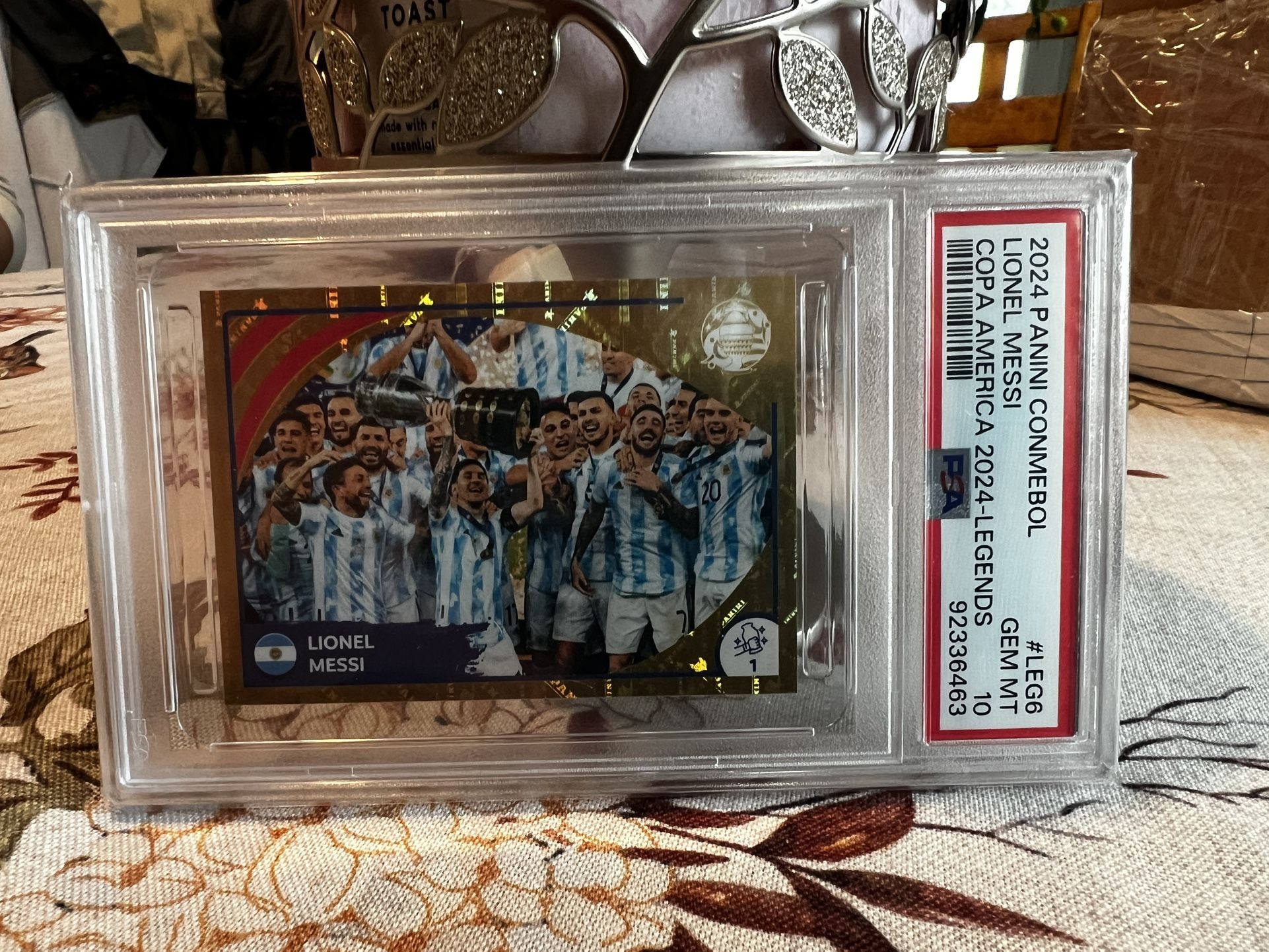 2024 PANINI CONMEBOL COPA AMERICA 2024 LEGENDS ITALY #LEG6 LIONEL MESSI PSA 10