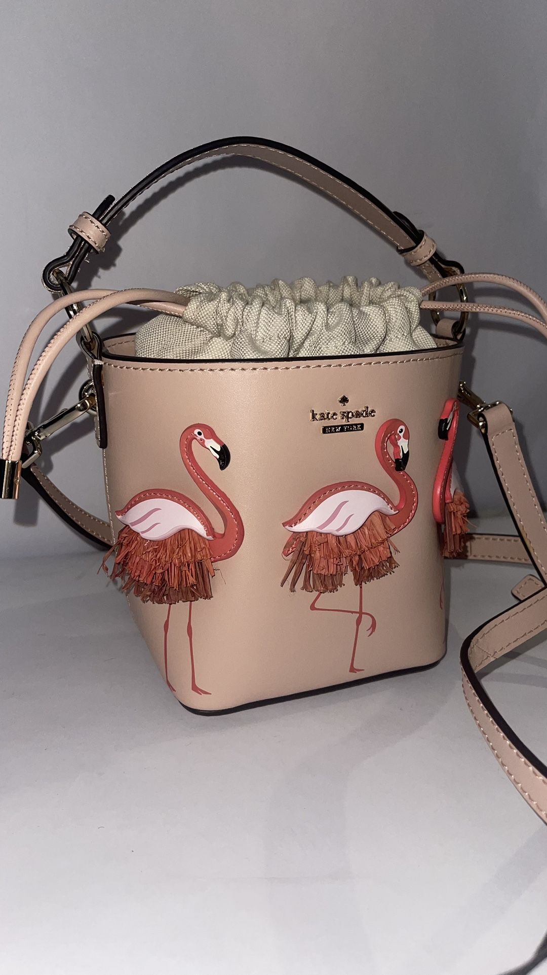 Kate Spade Mini Flamingo 🦩 Drawstring Bag 