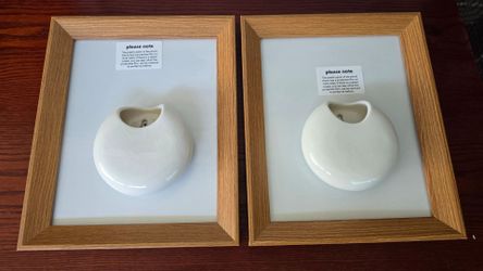 New Set of 2 Wall Wooden Frame Ceramic Vase Set of 2,Modern Home Decor Tabletop or Wall Hanging Planters,Boho Rustic Farmhouse Decor for Living Room, 