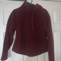 WOMENS LARGE SHERPA FLEECE PULLOVER SHIRT TOP COWL NECK