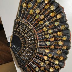 Gold sequence hand Fan