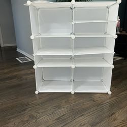 Storage Cubes Closet Organizers and Storage Portable Cube Storage Organizer Plastic Bookshelf Bookcase for Study Room, Bedroom, Office, White