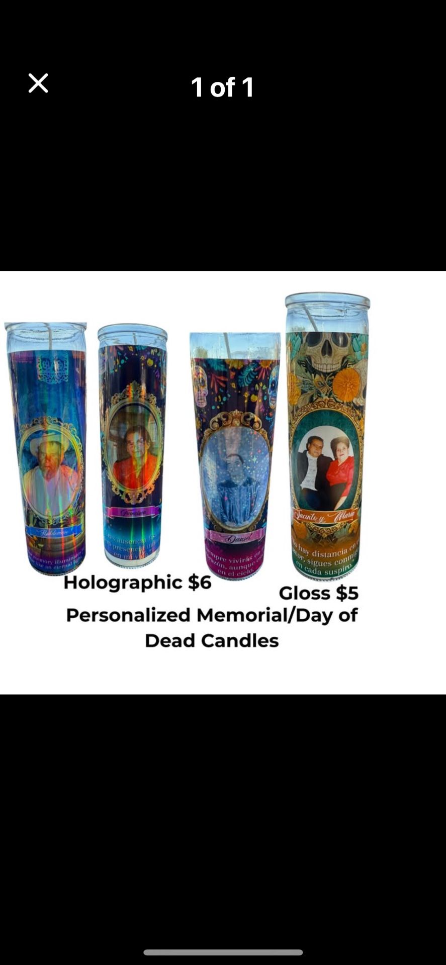 Day of the dead customized candles