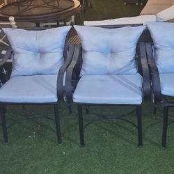 $800 ARIZONA IRON 6 CHAIRS WITH SUNBRELLA CUSHIONS 