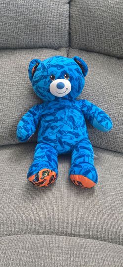 Build-A-Bear Workshop 16" Plush Hot Wheels Print 50th Anniversary Teddy Bear
