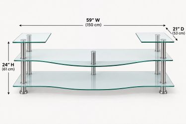 Cb2 Modern Contemporary Tempered Glass TV Stand Entertainment Console Center