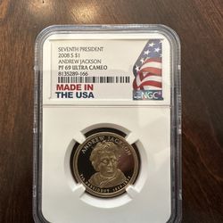 2008 S ANDREW JACKSON $1  PF 69 ULTRA CAMEO
