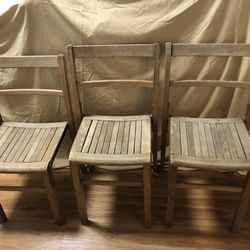 3x Vintage Wooden Chairs 