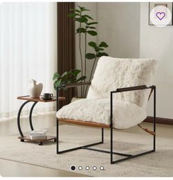 Accent Chair with Metal Frame and Sherpa Cushion