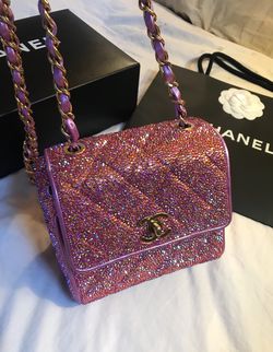 Chanel Multicolor Bespoke Bag Swarovski Crystals