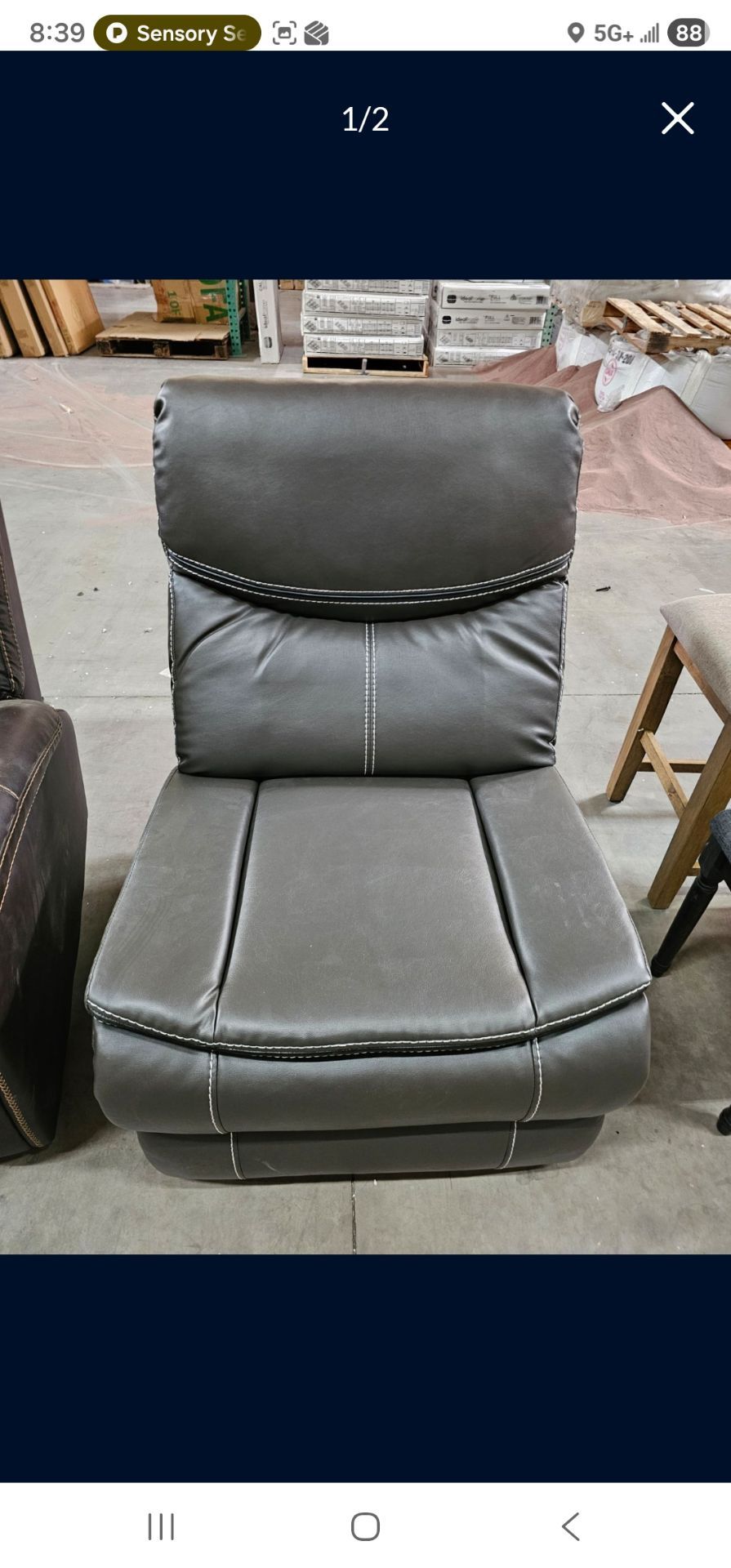 Warehouse Clearance Sale! Brand New grey armless reclining chair
