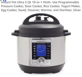 Instant Pot Ultra Mini, 3 Qt — 10-in-1 — New, Never Used