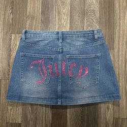 Juicy Couture Denim Pink Bling Mini Skirt