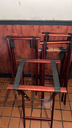 Folding Wooden Luggage Racks Set