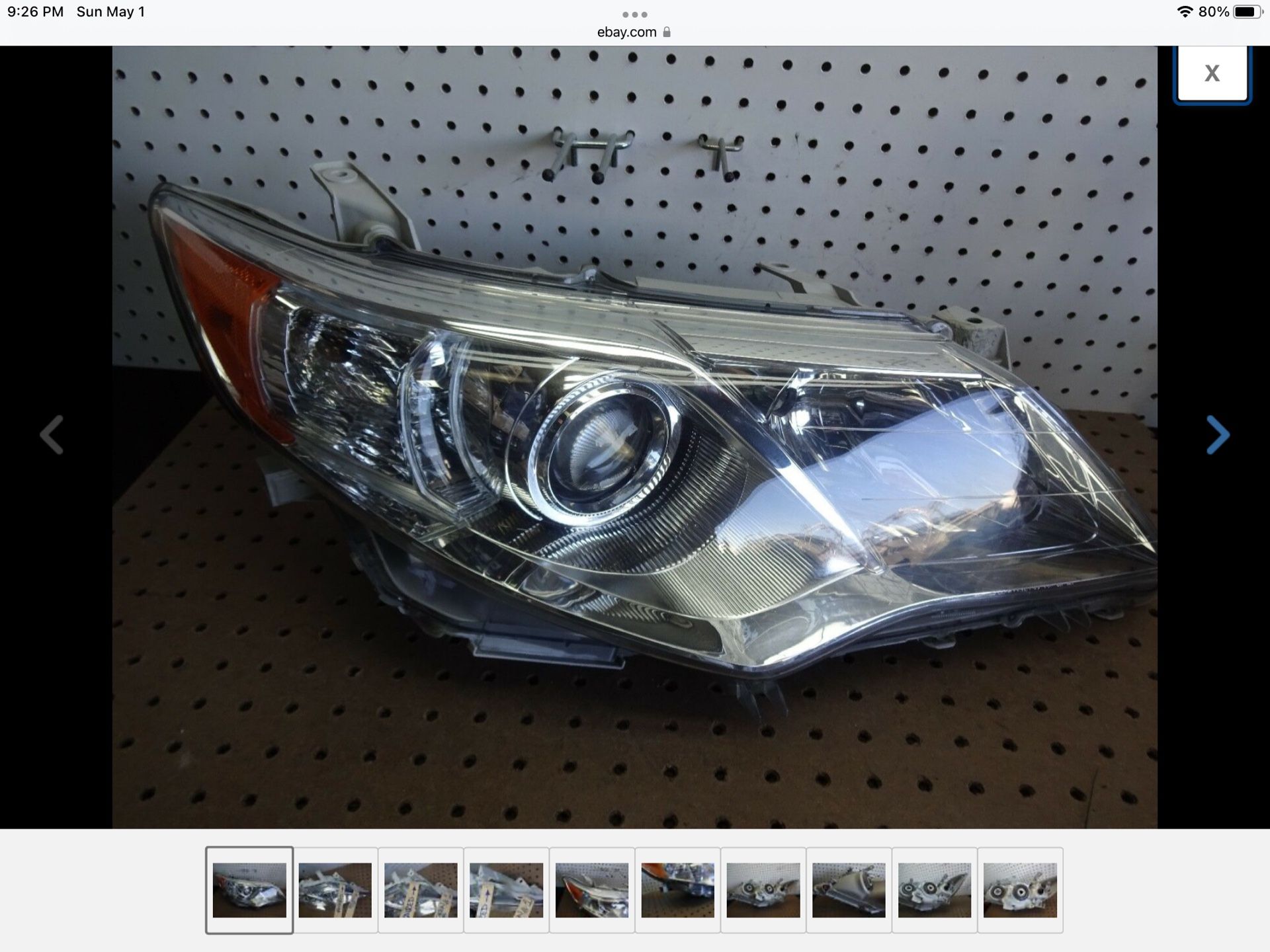 1 broken tab 2012-2014 Toyota Camry RIGHT PASSENGER headlight OEM 2013