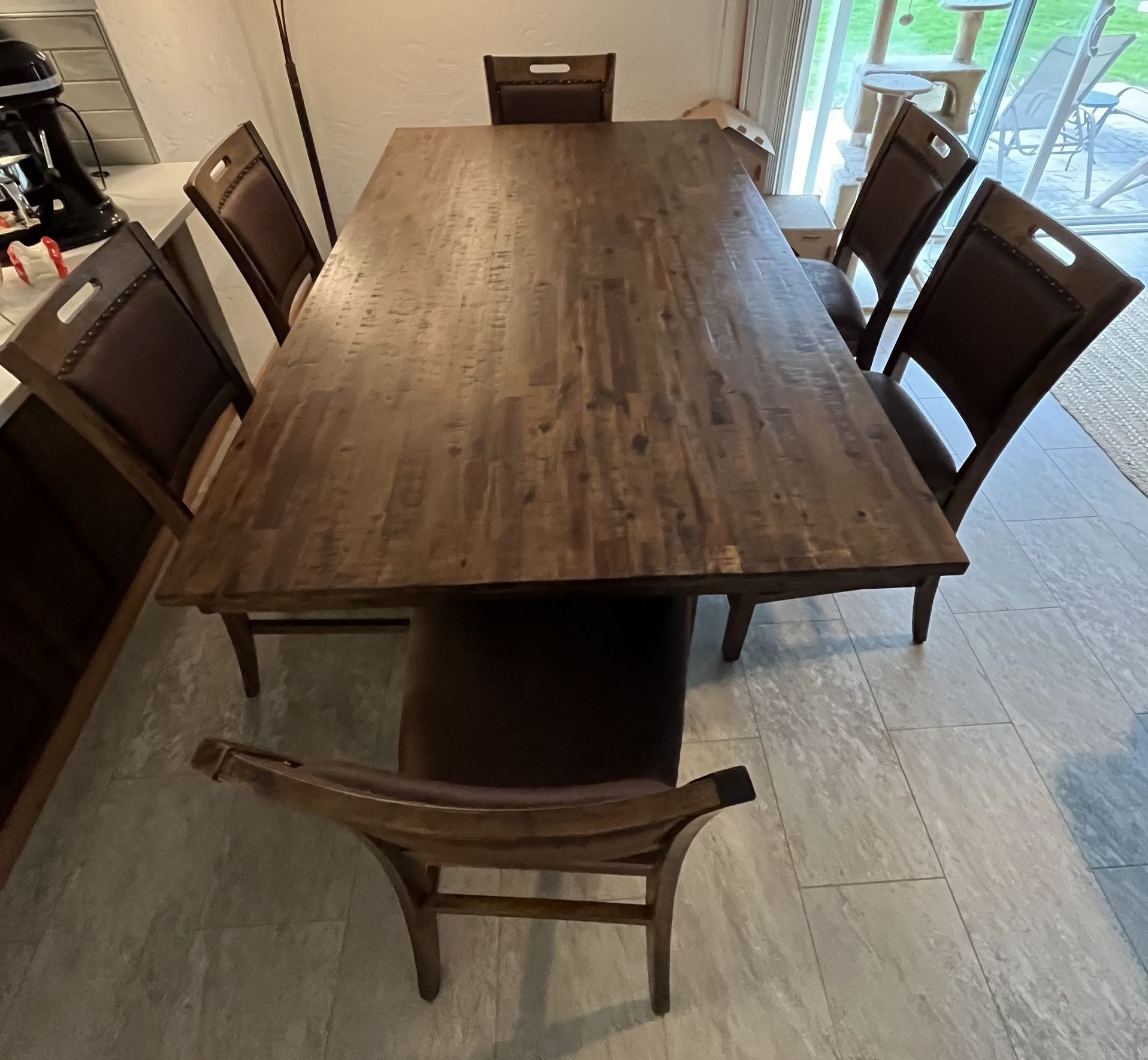 Rustic Counter Height Pub Table/Dining Room 7 Piece Set with Storage